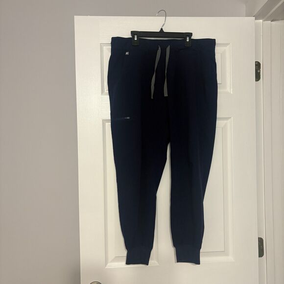 Figs Jogger Technical Collection Scrub Pants Women's Size L Navy Blue Pockets - Picture 1 of 6